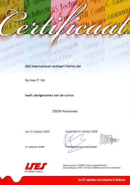 DSDM Awareness-certificaat DSDM Awareness-certificaat